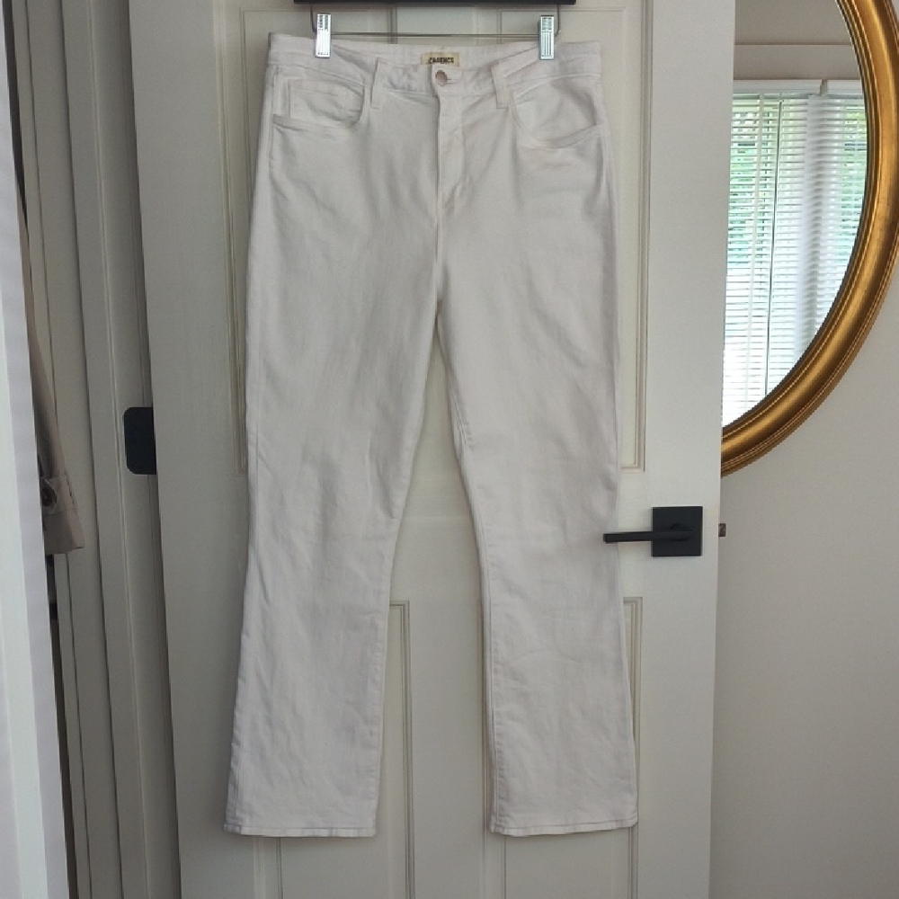 L'AGENCE Oriana High Rise White Straight Leg Jeans, Size 31